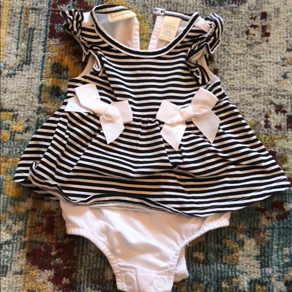 First Impressions 0-3 month dress pantie built in